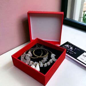 NWT Pannee Rose Quartz Beaded Sterling Silver Artisan Earrings Women Retro Cream